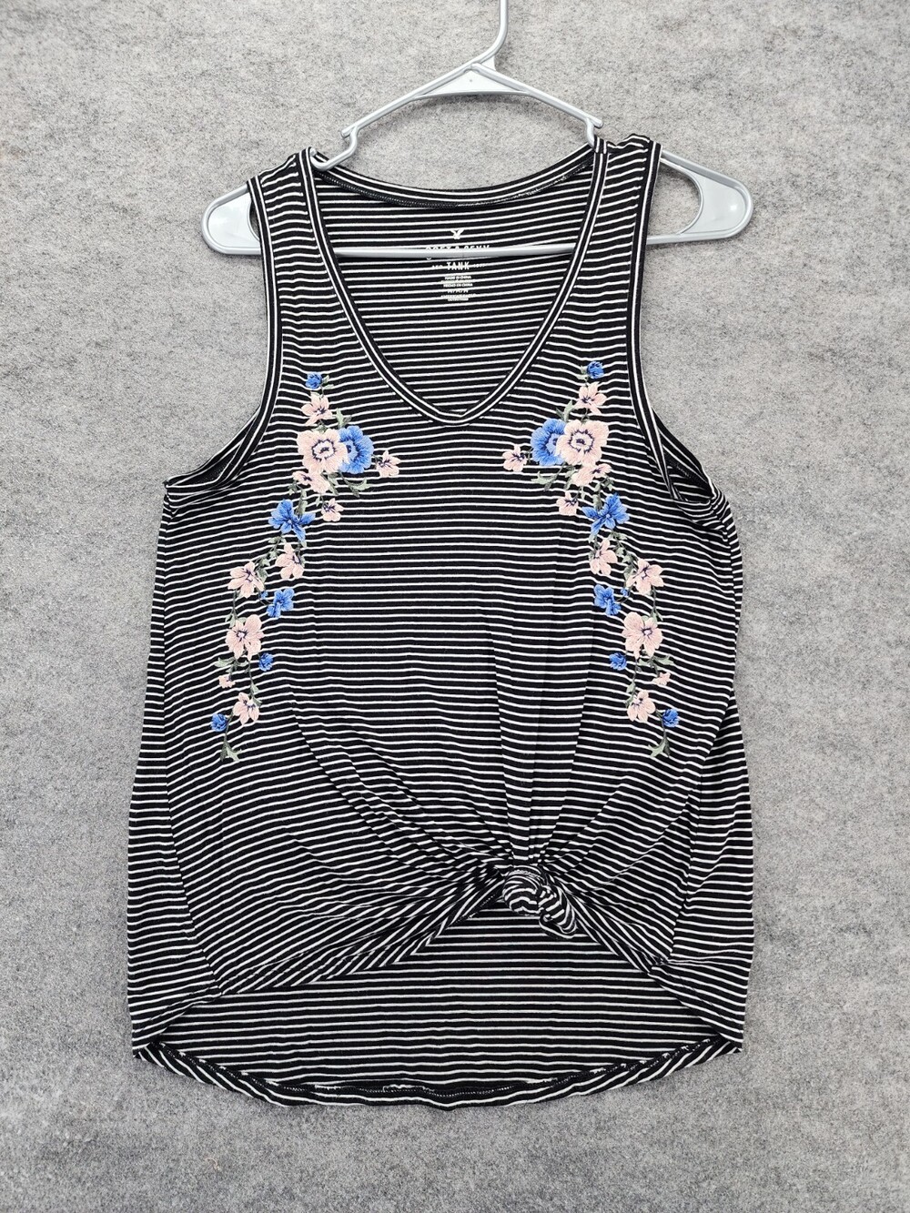 American Eagle Tank Top Womens Medium Soft Sexy Black Striped Sleeveless
